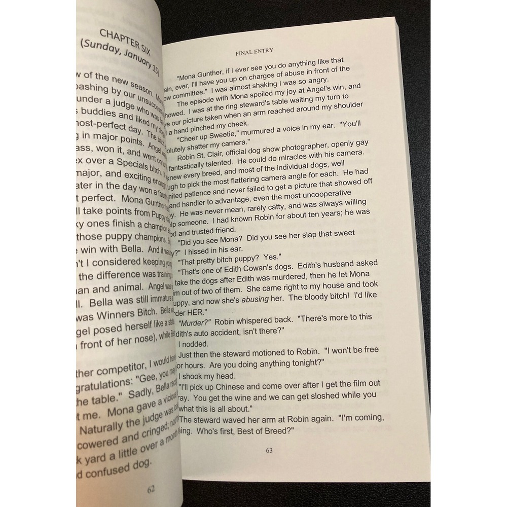 Final Entry Murder at the Dog Show Karen Harbert Mystery Novel Book - Picture 2 of 4